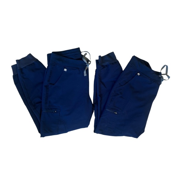 Figs Pants - Figs Technical Collection TWO PAIR Navy Blue Scrub Jogger Pants Size Medium